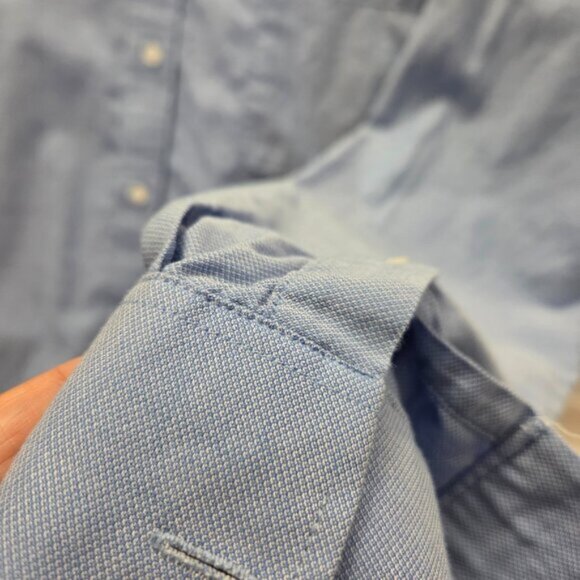 TH-Tommy Hilfiger 100% Cotton Oxford Dress Shirt | Blue Regular Fit | L - Picture 5 of 10